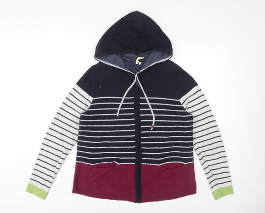 White Stuff Women's Multicoloured Striped Full Zip Hoodie