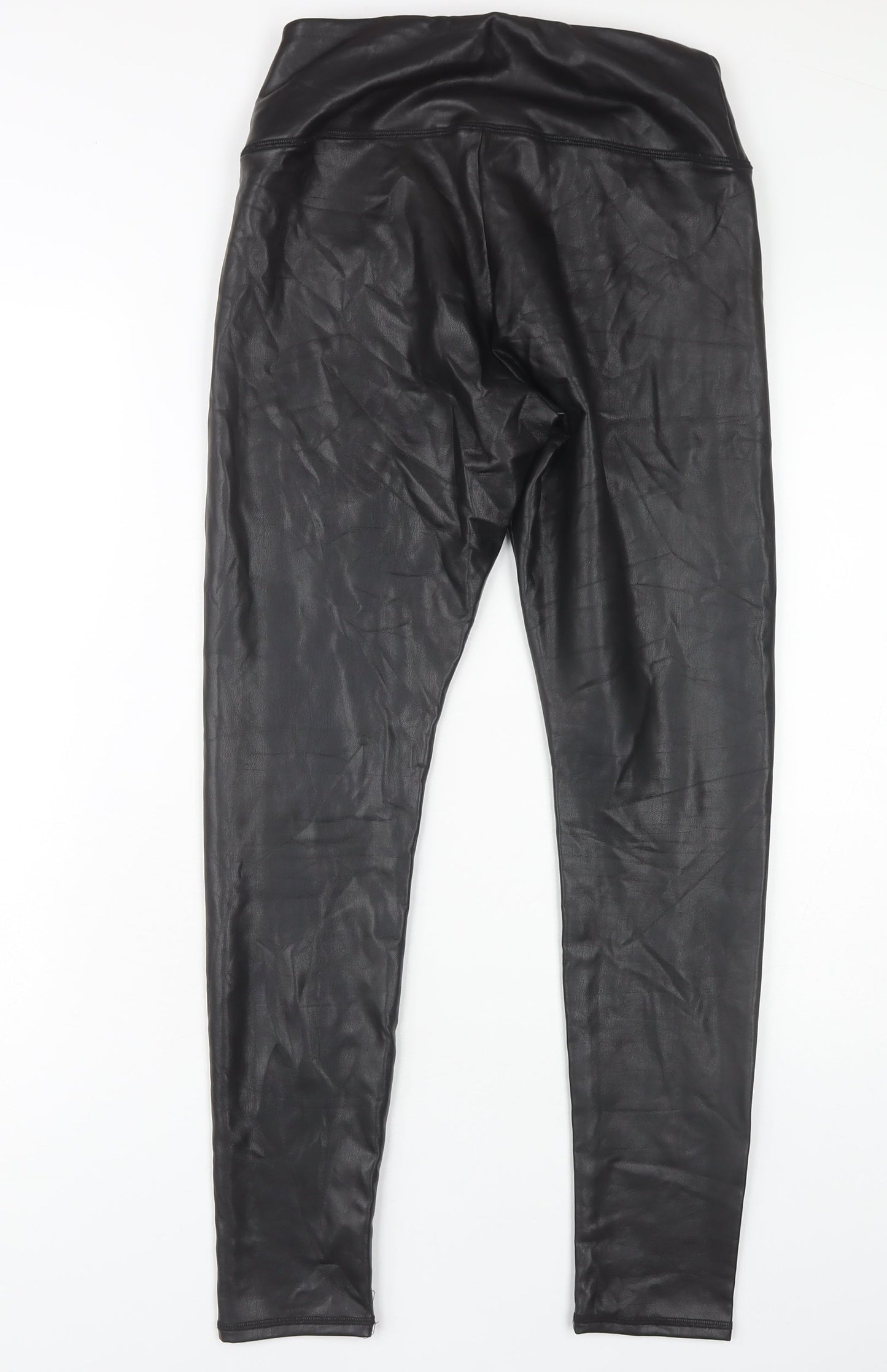 Hollister Women's Black Faux Leather Leggings M