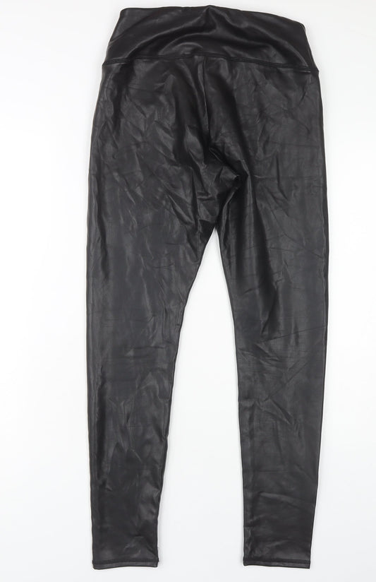 Hollister Women's Black Faux Leather Leggings M