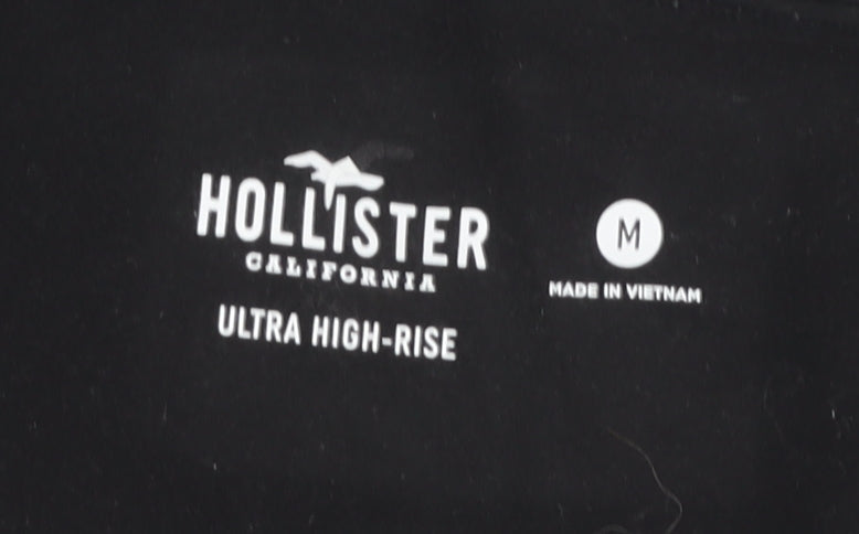 Hollister Women's Black Faux Leather Leggings M