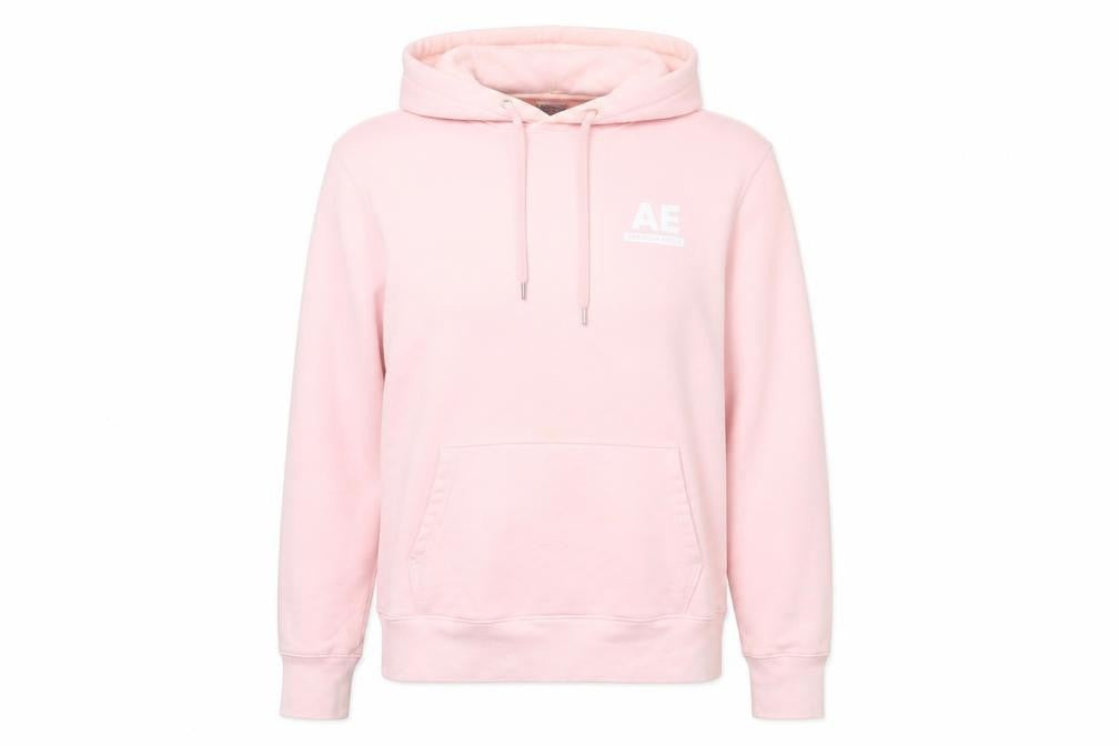 American Eagle Pink Men's Hoodie M Pullover Logo
