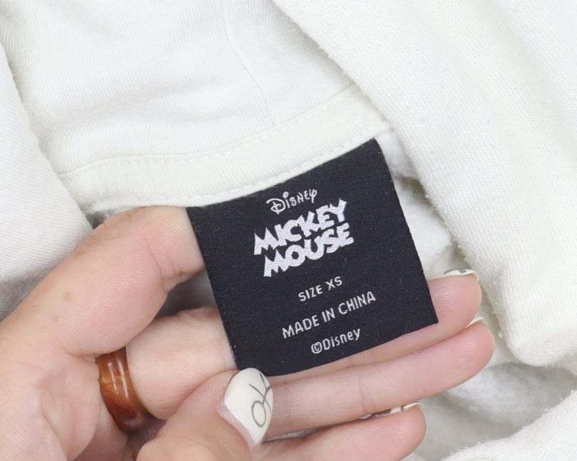 Disney Unisex XS White Mickey Mouse Hoodie