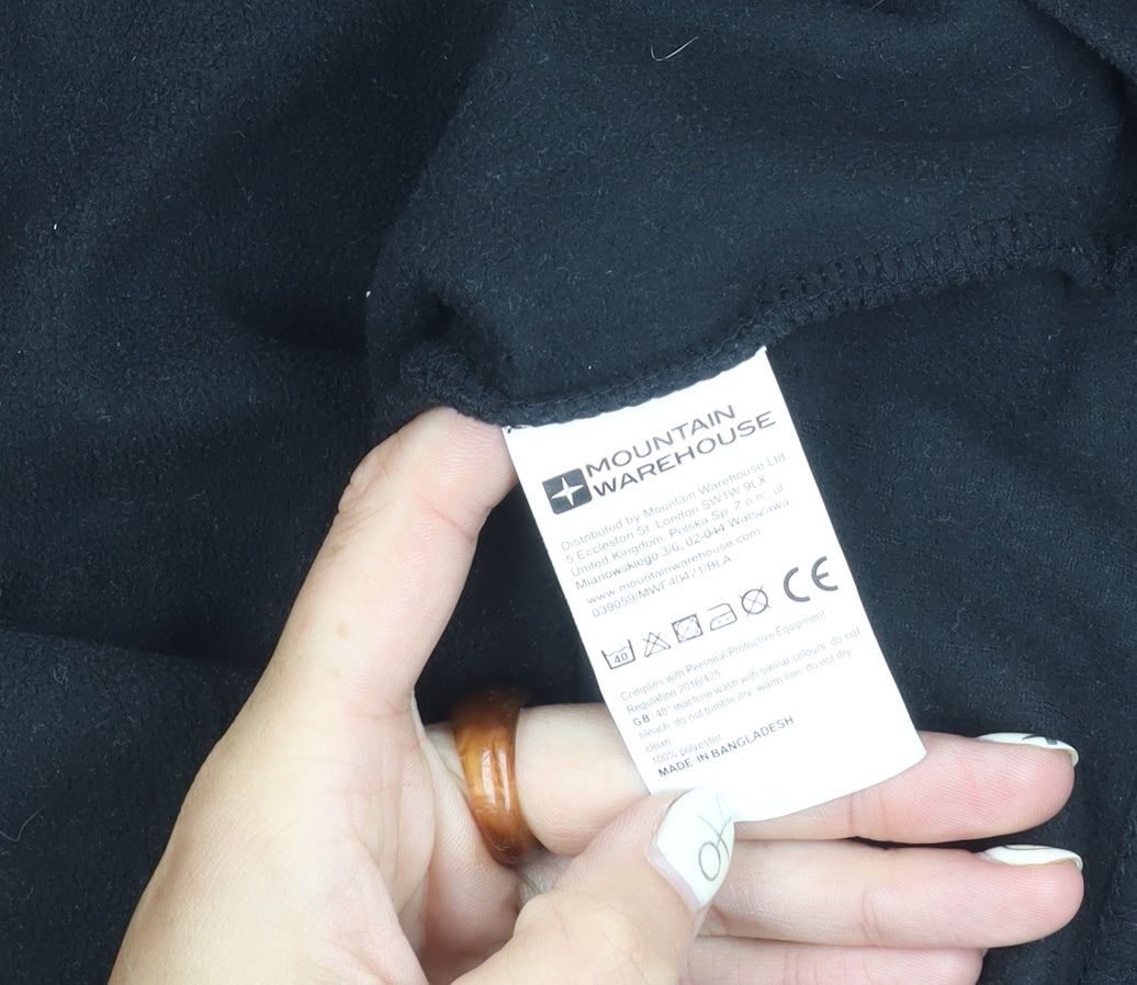 Mountain Warehouse Unisex Sweatshirt Black XL Fleece Zip Outdoor