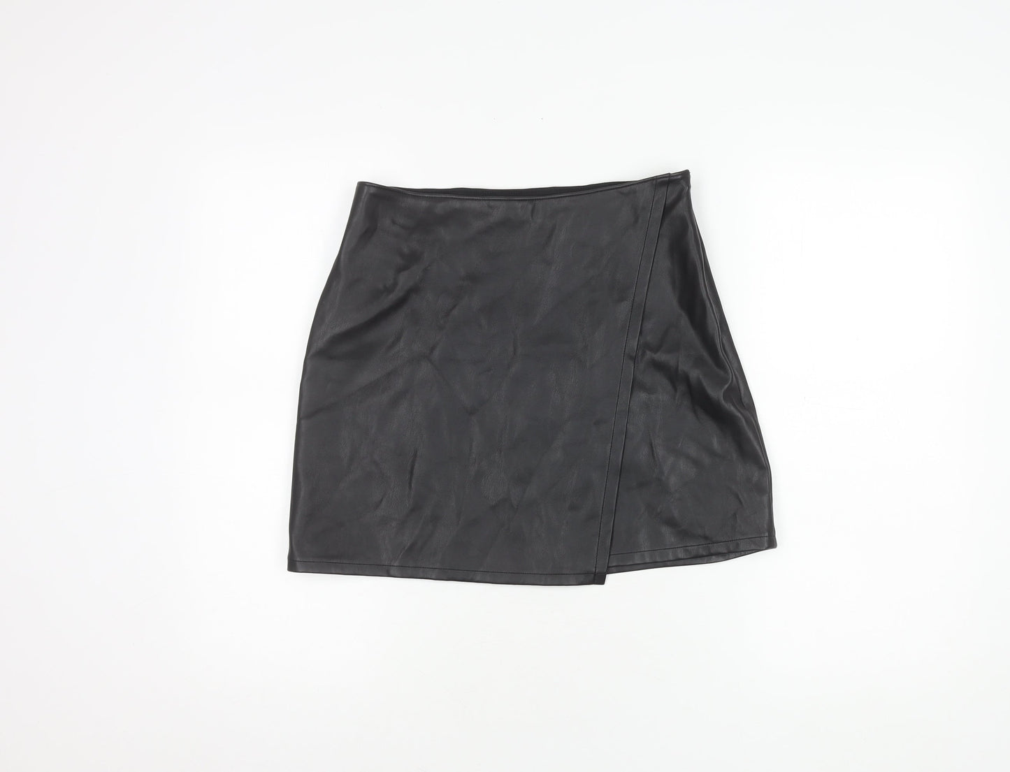 Hollister Women's Black Faux Leather Skirt M