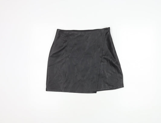 Hollister Women's Black Faux Leather Skirt M