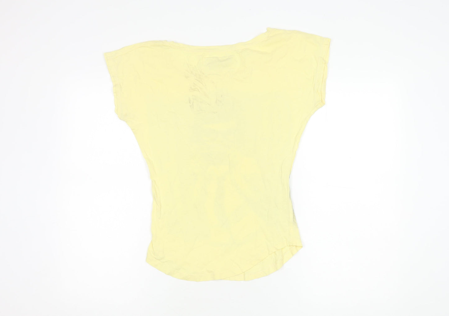 Zara Women’s Yellow Graphic T-Shirt, Size S, Casual Style