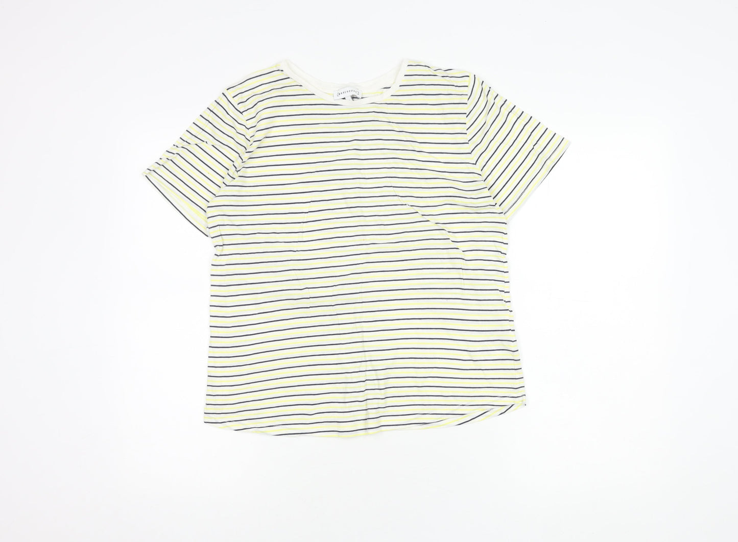 Warehouse Women's Multicoloured Striped T-Shirt Size 10