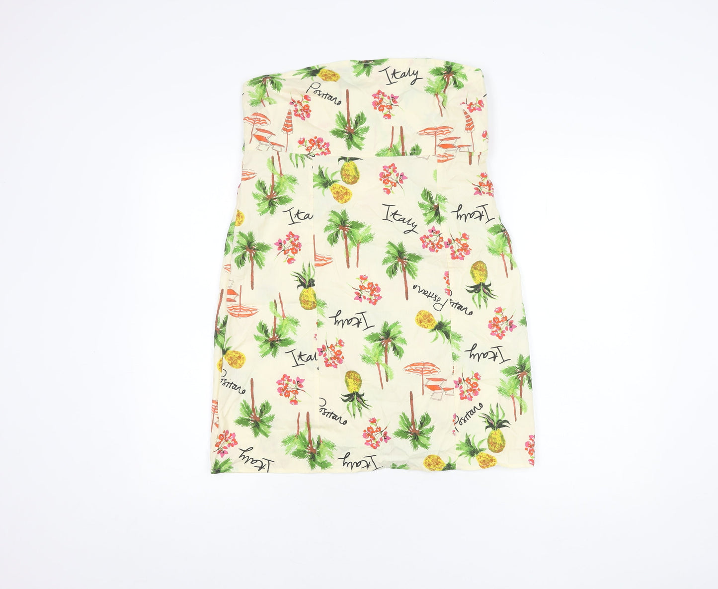 ASOS Women's Strapless Floral Dress Size 12 Multicolour