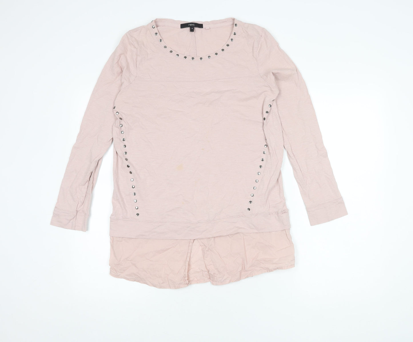 Next Women's Pink Studded Long Sleeve Top Size 10