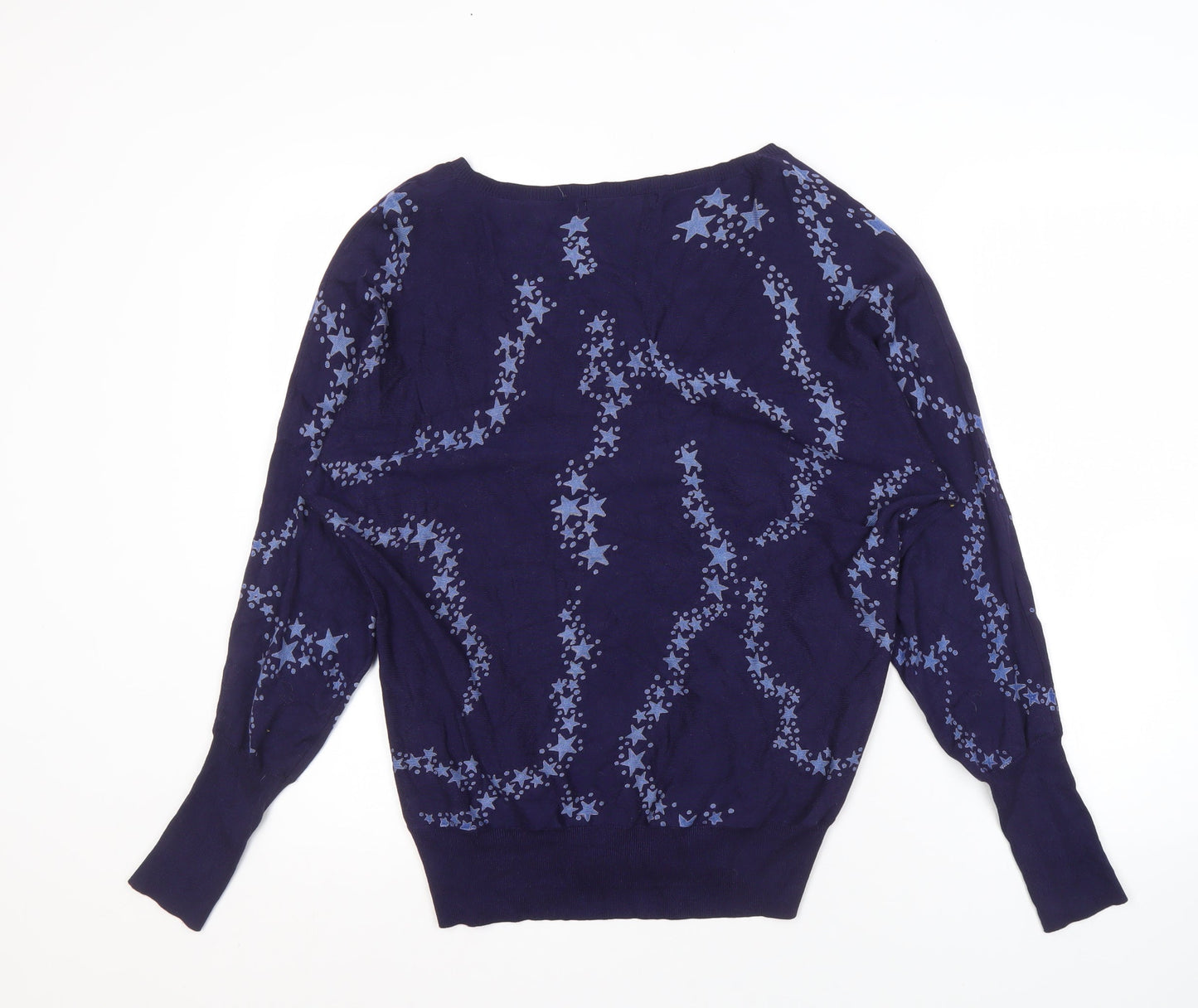 Next Women's Blue Star V-Neck Pullover Jumper S