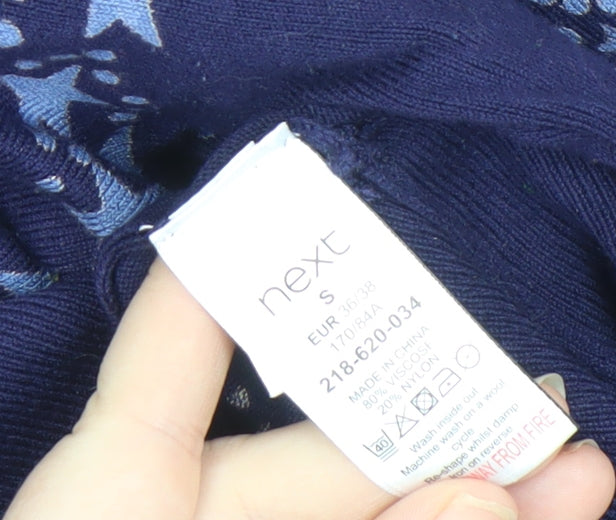 Next Women's Blue Star V-Neck Pullover Jumper S