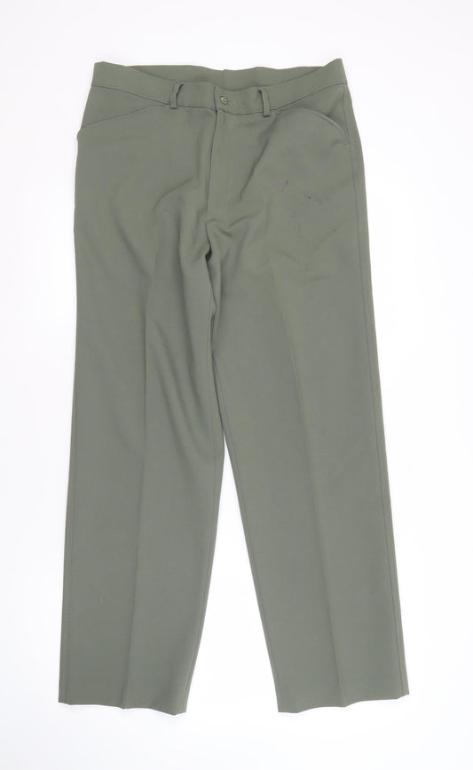 Farah Men's Green Straight Trousers 34W 31L