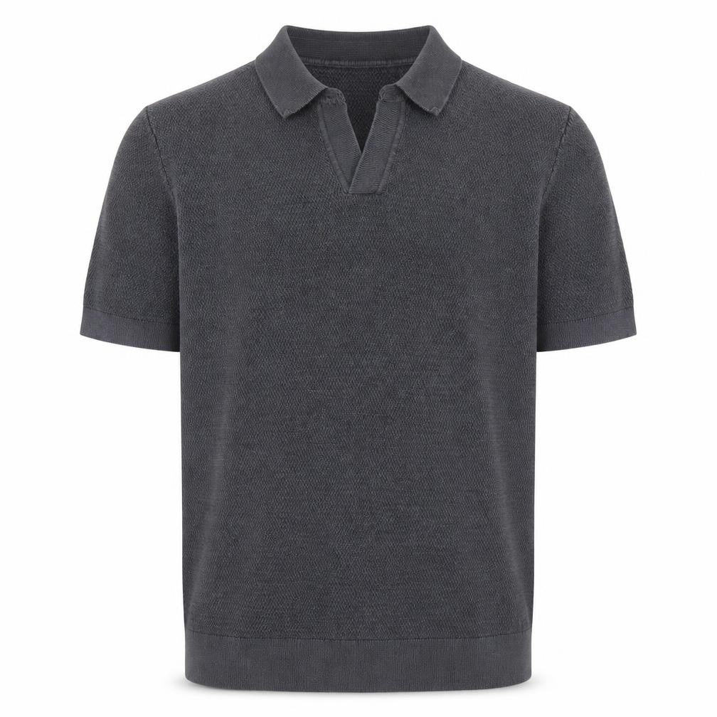MNG Men's Grey Short Sleeve Polo M Knit Casual