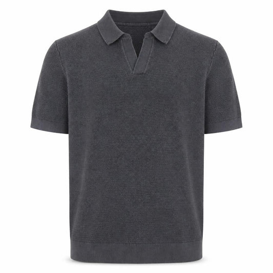MNG Men's Grey Short Sleeve Polo M Knit Casual
