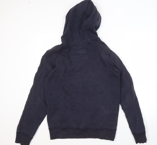Next Men's Blue Graphic Pullover Hoodie M