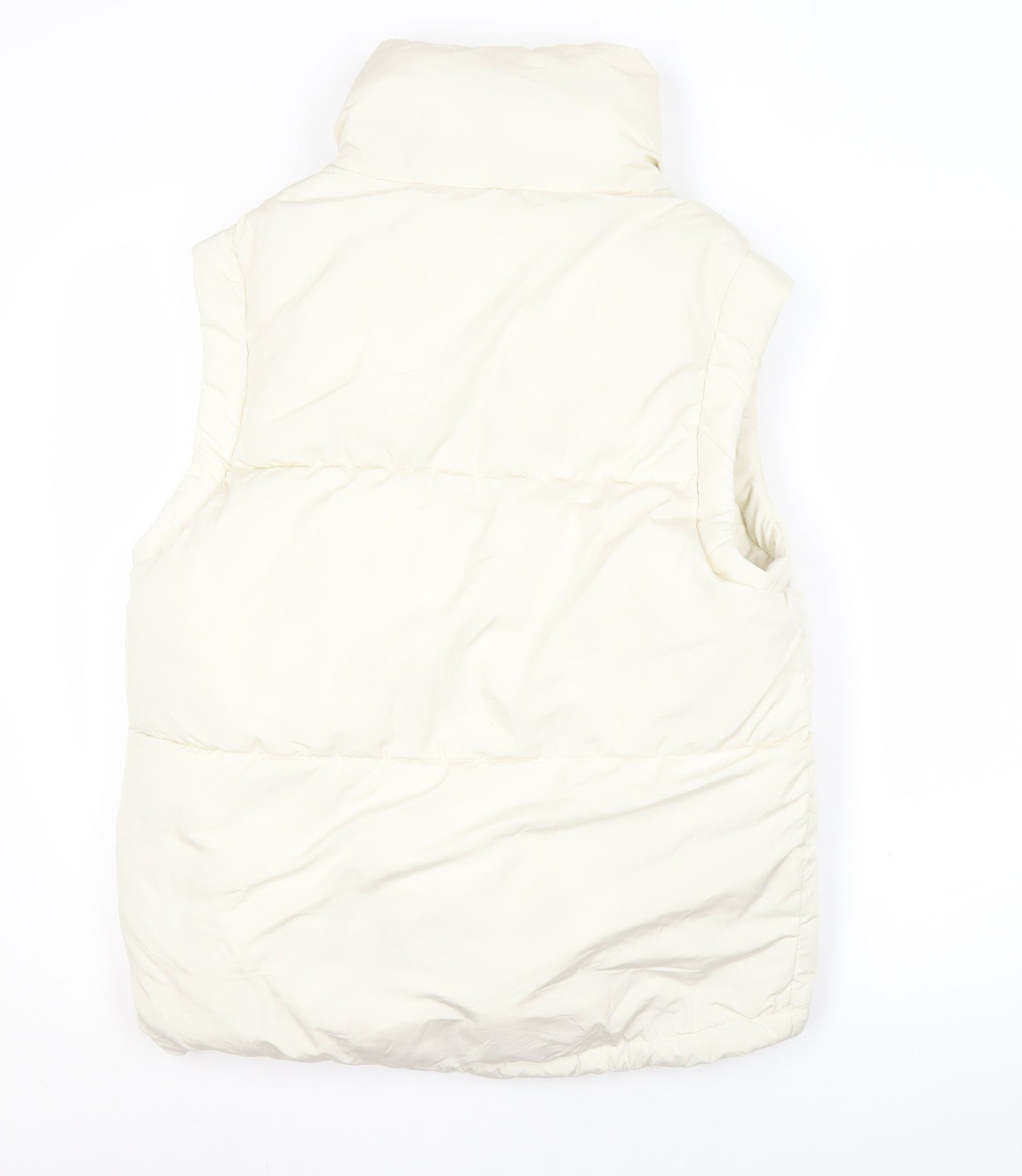 Bershka Women's Ivory Padded Waistcoat, Size S, Casual