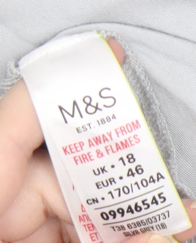 Marks and Spencer Womens Grey Open Front Cardigan Size 18