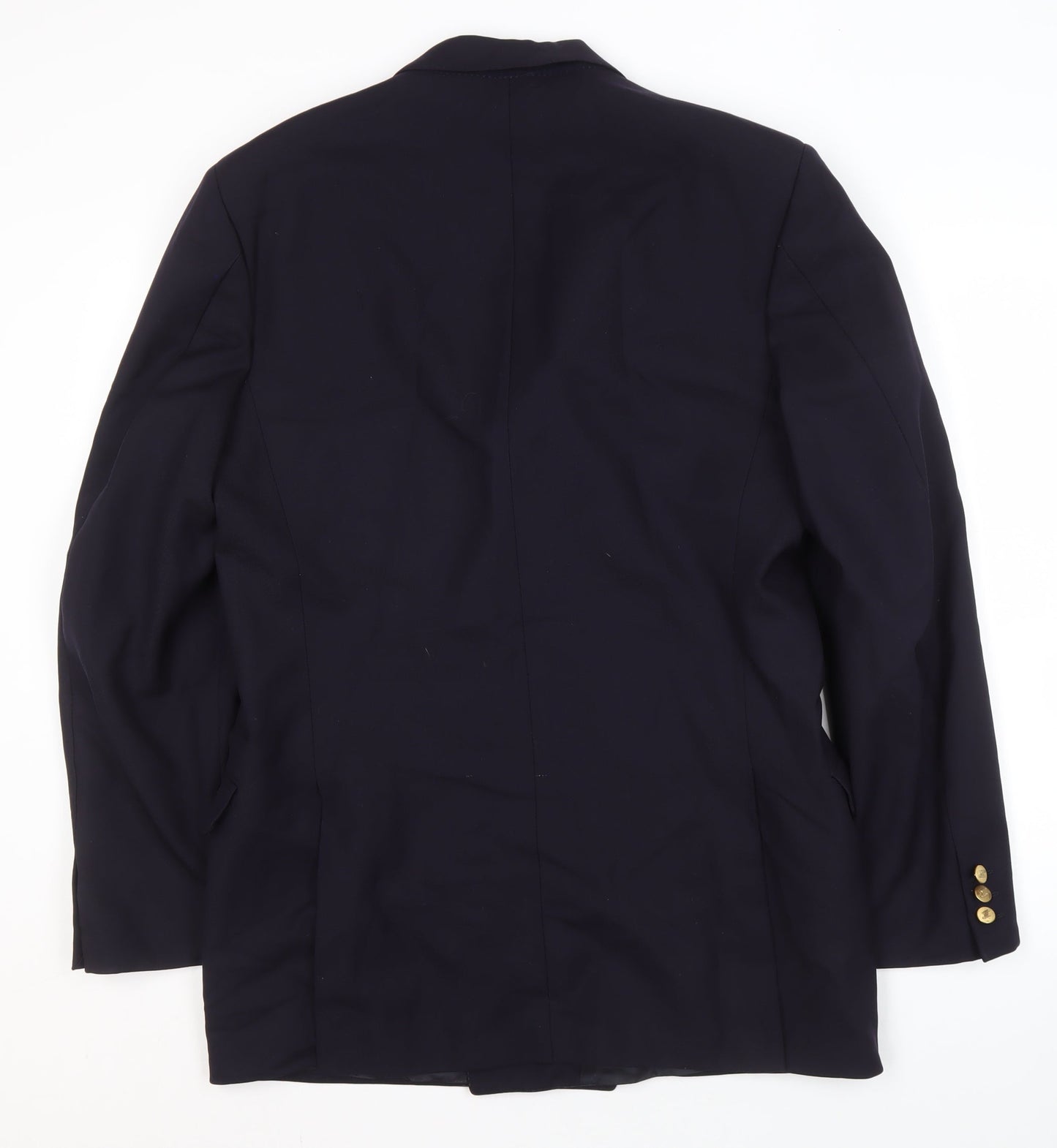 Jaeger Men's Blue Long Wool Blazer, Size 50L, Formal