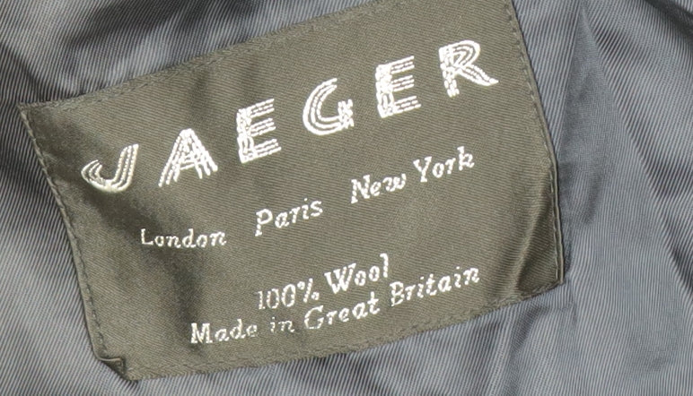 Jaeger Men's Blue Long Wool Blazer, Size 50L, Formal