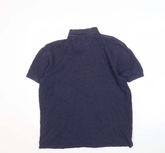 Hackett Men's Blue Classic Fit Polo Shirt L