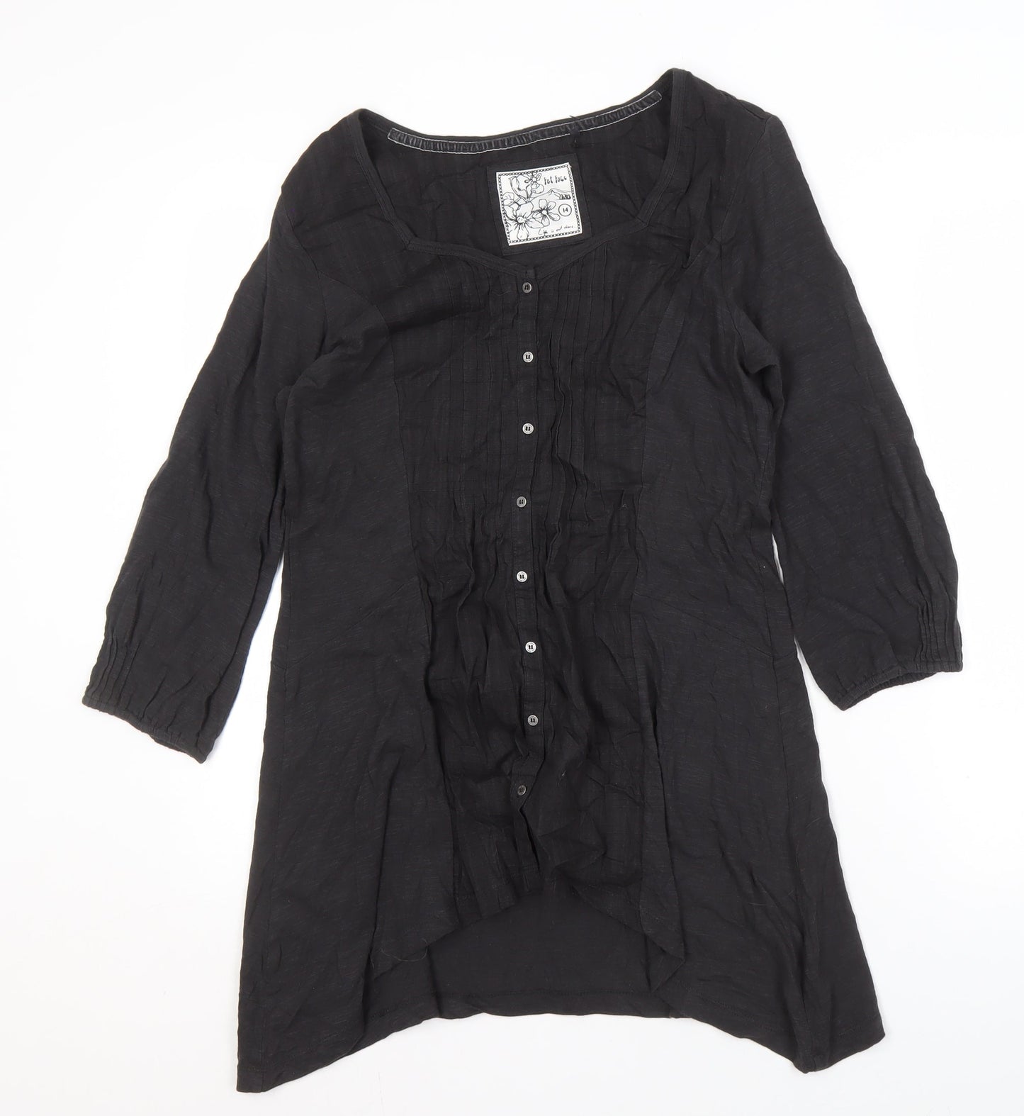 Fat Face Women's Black Hi-Low Dress Size 14