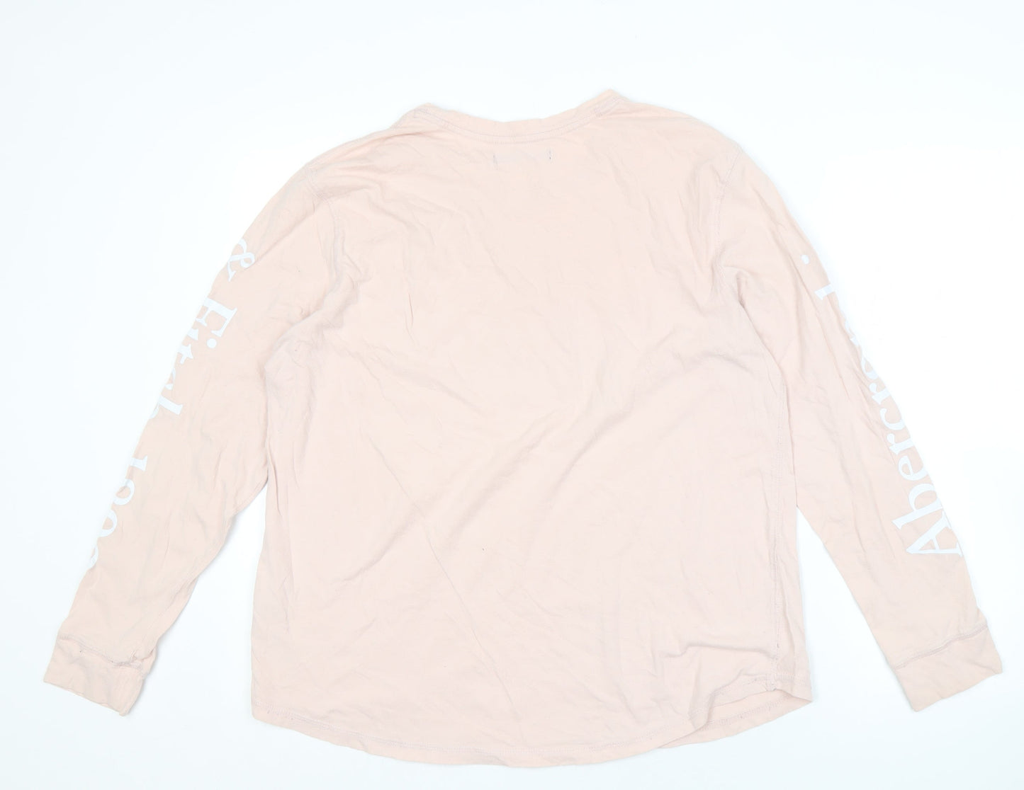 Abercrombie & Fitch Men's Pink Long Sleeve Shirt L