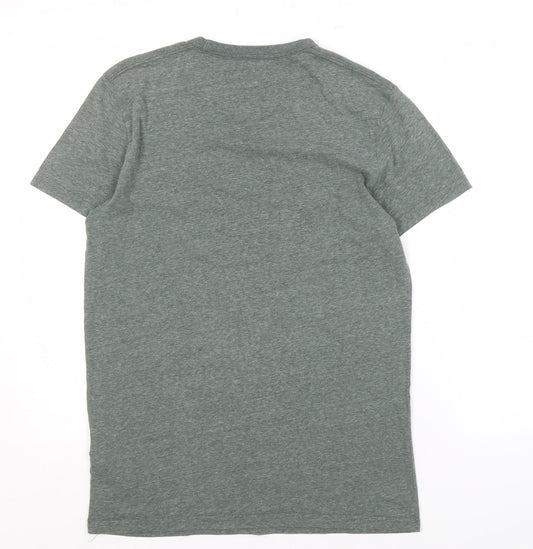 Hollister Men’s Green Logo T-Shirt, Size S, Crew Neck