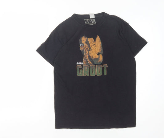 Marvel Boys Black Groot Graphic T-Shirt 12-13 Years Cotton