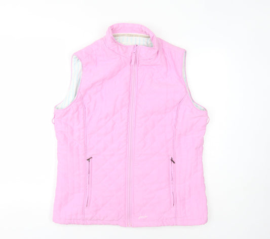 Joules Women's Pink Quilted Sleeveless Waistcoat