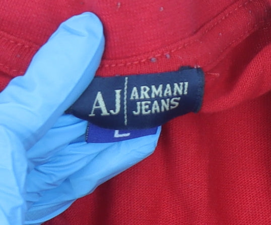 Armani Jeans Men’s Red Cotton T-Shirt L Crew Neck