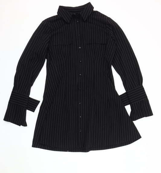 ASOS DESIGN Women's Black Button-Up Shirt Size 14