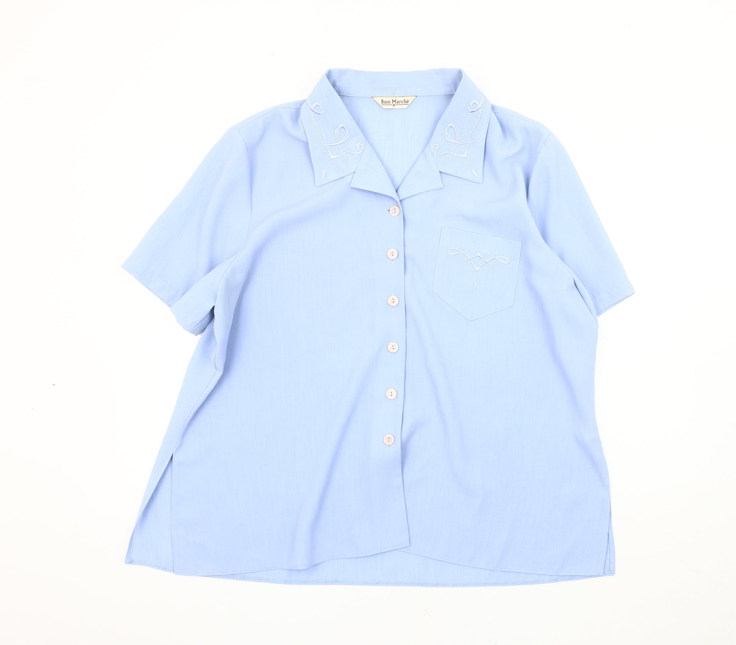 Bon Marché Women's Blue Button-Up Shirt Size 22
