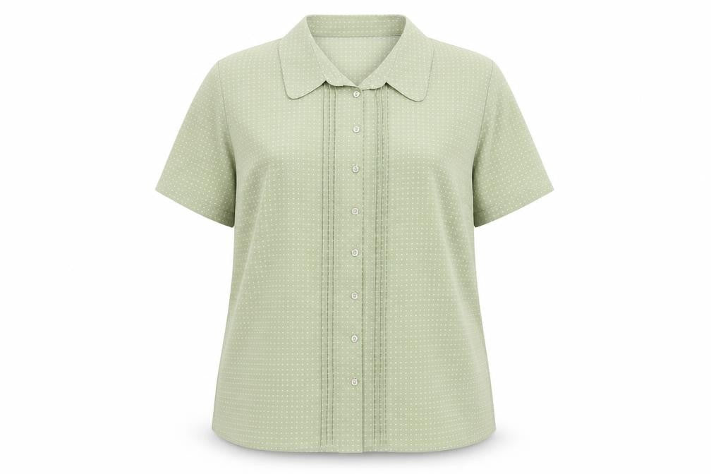 Bonmarché Women's Green Polka Dot Button-Up Shirt Size 22