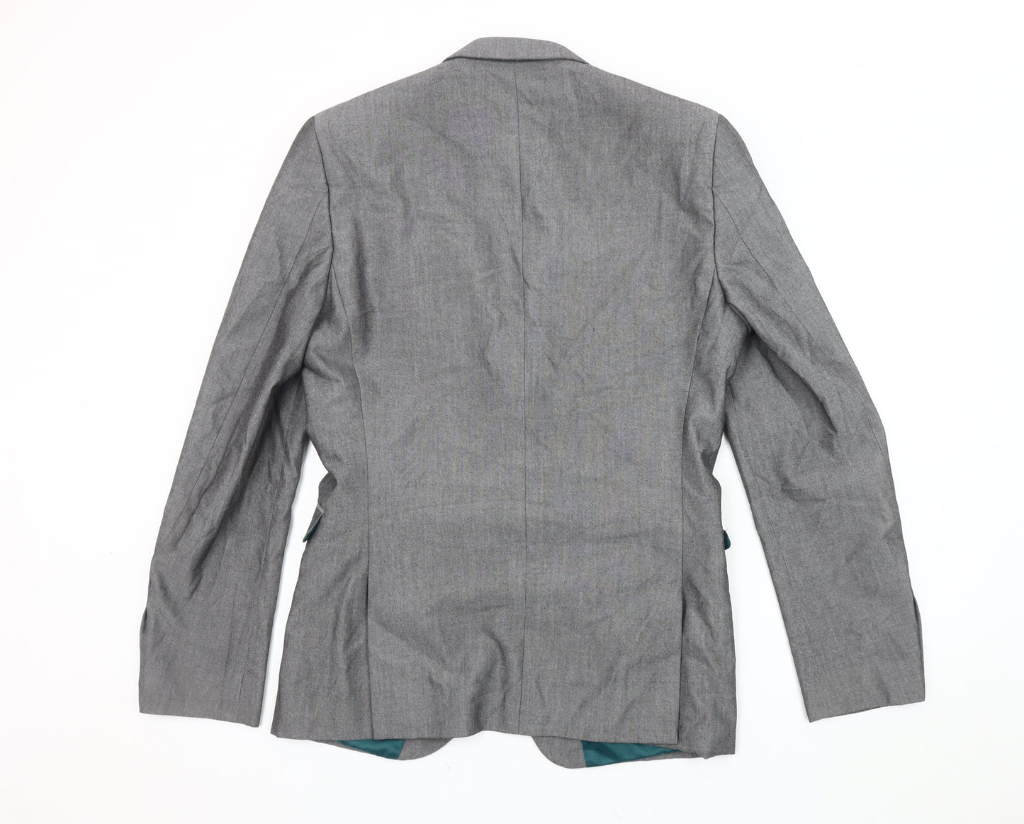 Next Men's Grey Long Length Blazer Jacket Size 38L