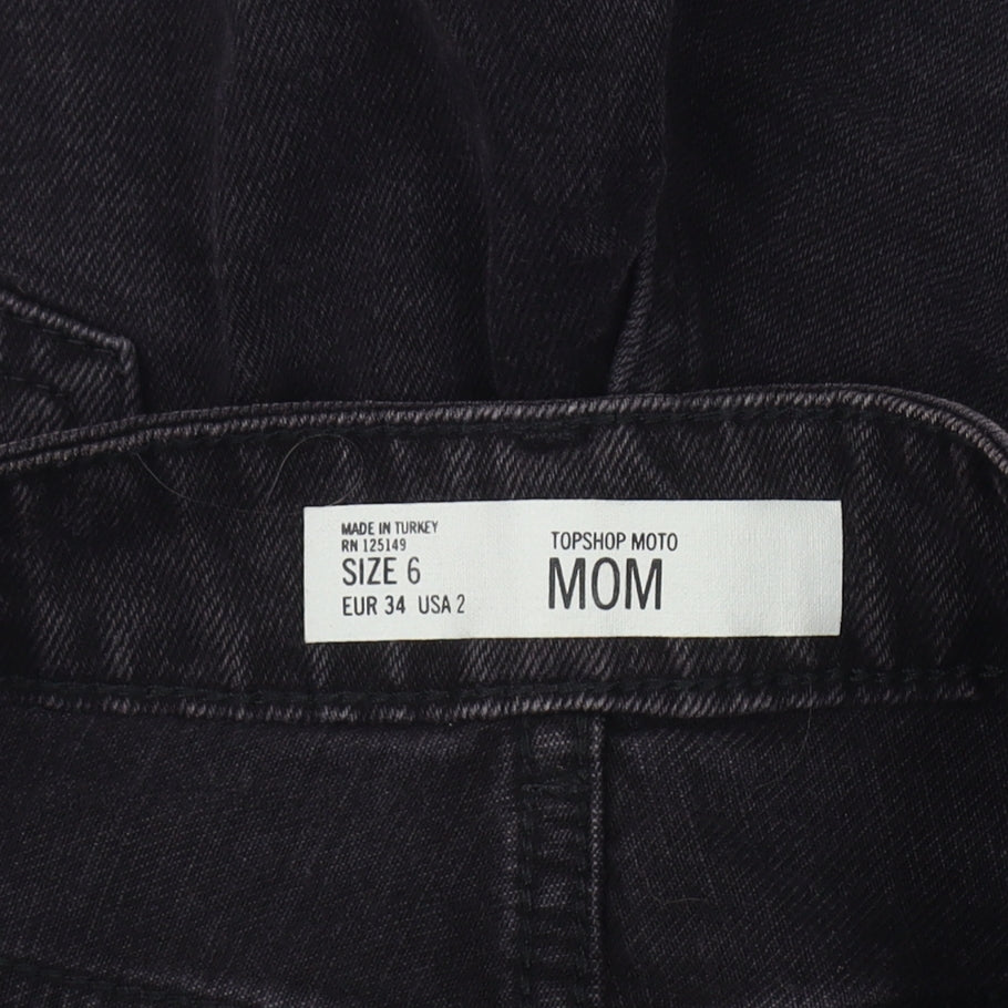 Topshop Women’s Black Mom Shorts Size 6