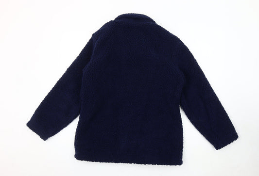 Damart Women's Blue Buttoned Coat - Size 10