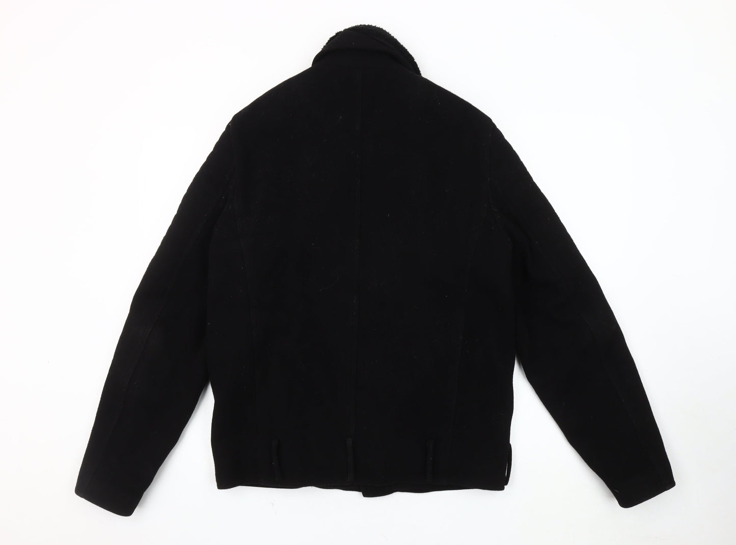 ASOS Unisex Black Biker Jacket, Size S, Zipped Pockets