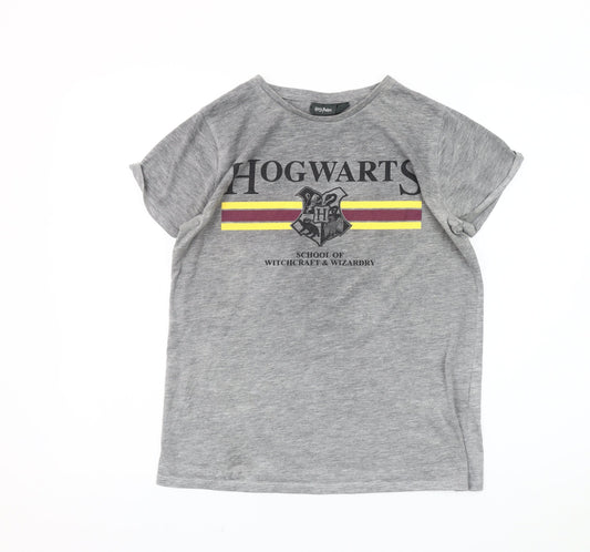 Harry Potter Women's Grey Hogwarts T-Shirt Size 10