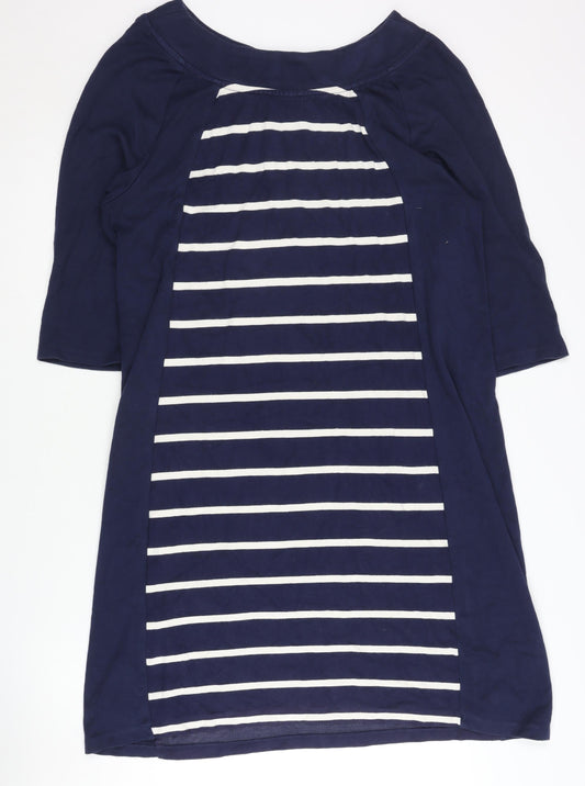 Joules Women's Blue Striped Raglan Sleeved Dress Size 16