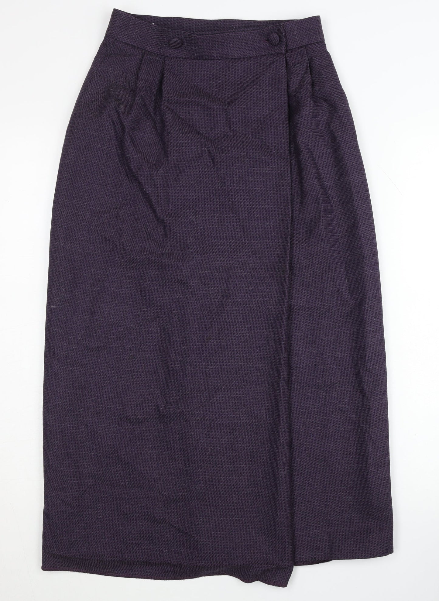 Laura Ashley Women's Purple Wool Midi Skirt Size 12