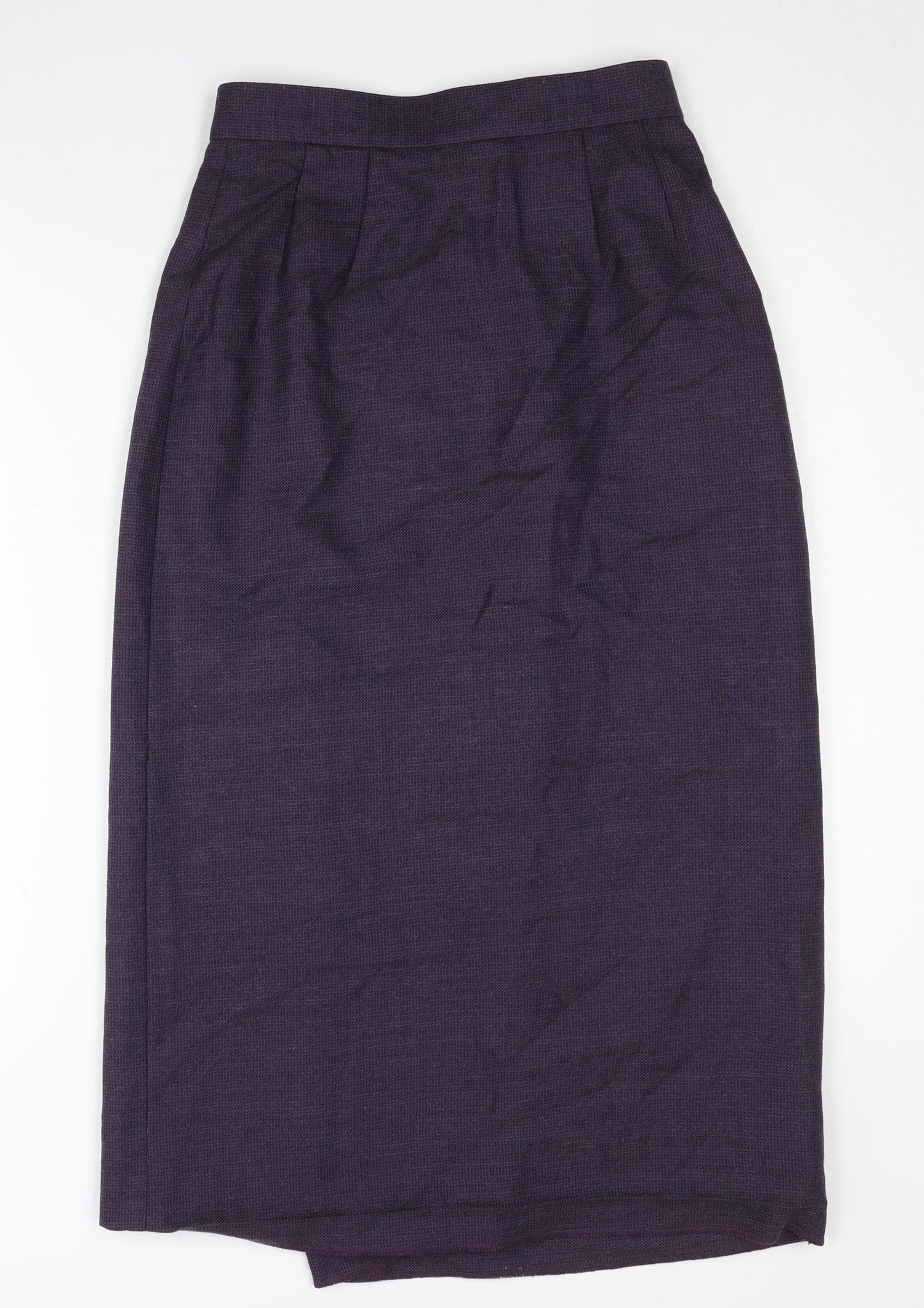 Laura Ashley Women's Purple Wool Midi Skirt Size 12