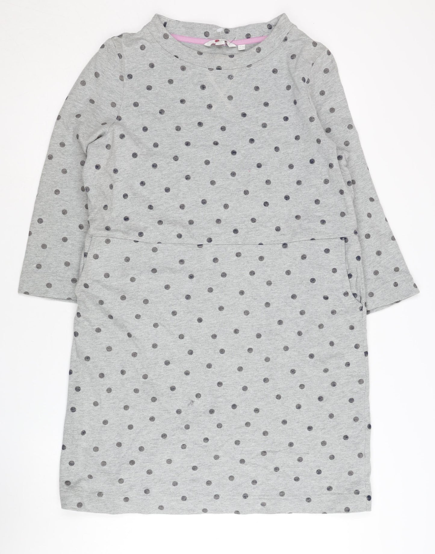 Boden Women's Grey Polka Dot Cotton Dress Size 14