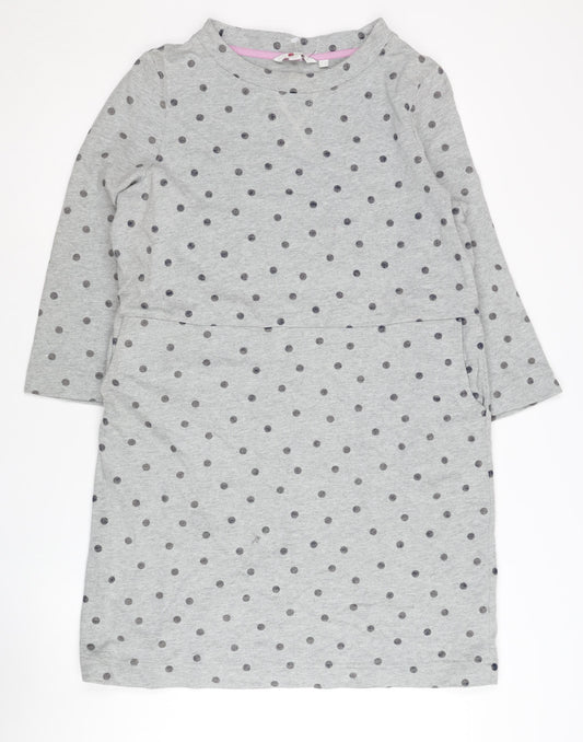 Boden Women's Grey Polka Dot Cotton Dress Size 14
