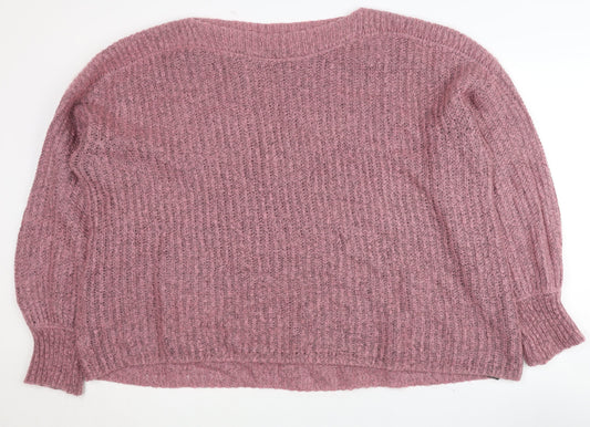 AllSaints Women's Pink Relaxed Knit Jumper Medium