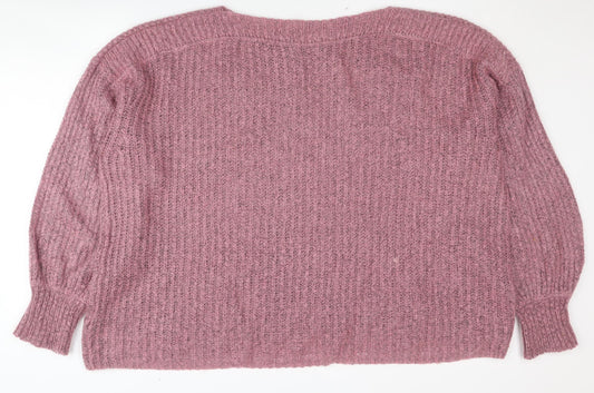 AllSaints Women's Pink Relaxed Knit Jumper Medium
