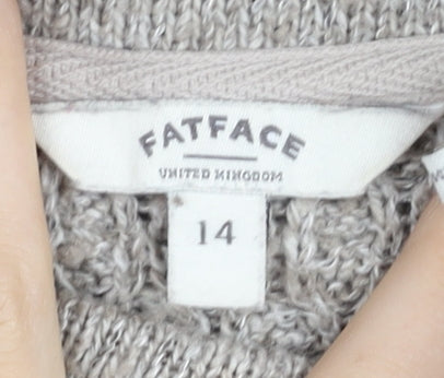 FatFace Women's Beige Wool Blend Roll Neck Jumper