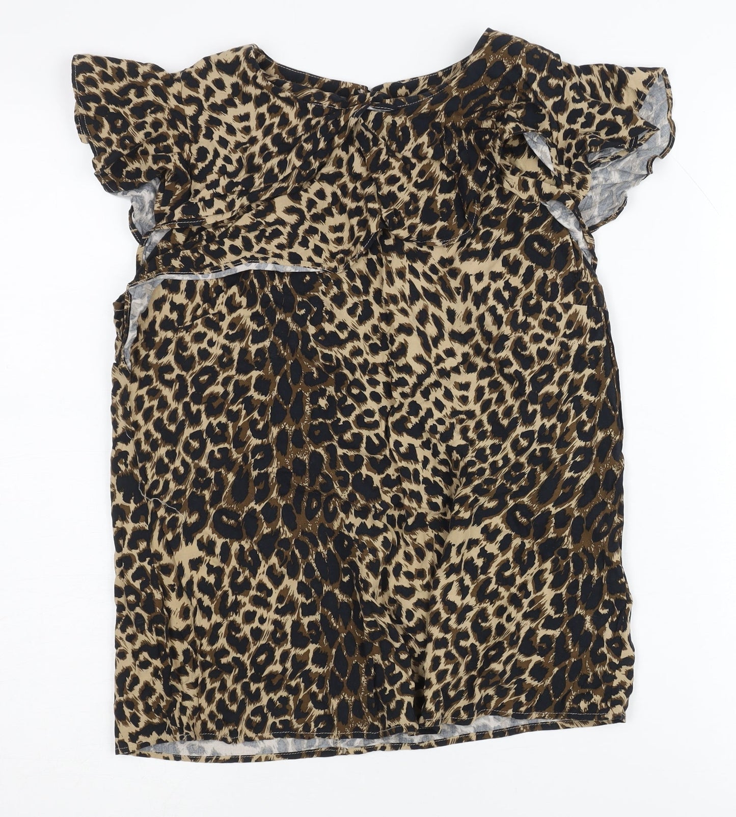 Oasis Women's Multicoloured Leopard Blouse Size 10