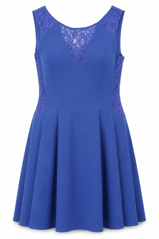 Oasis Women's Blue A-Line Lace Dress Size 12