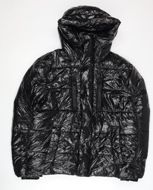 Michael Kors Men's Black Hooded Jacket L