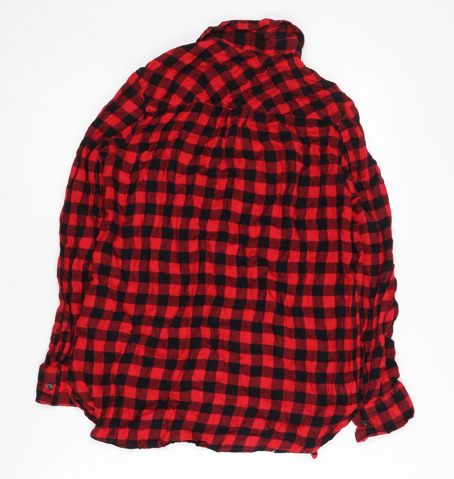 Old Navy Women’s Red Check Button-Up Shirt, Size S